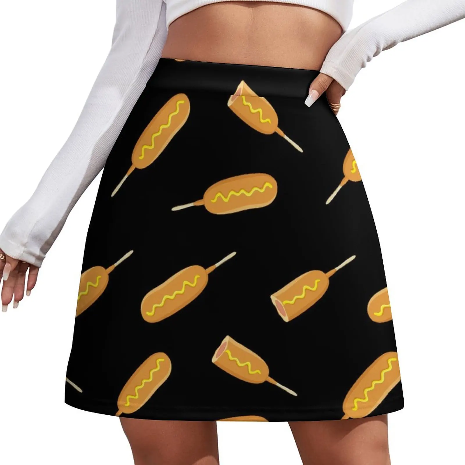 

Corn Dogs on Black Mini Skirt korean style skirt korean luxury clothing skirts women summer 2026