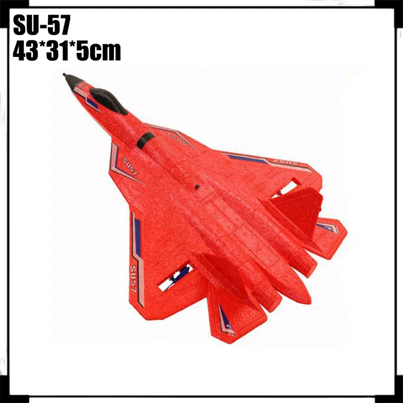 Rc Plane Su57 Remote Control Aircraft Fighter Fixed Wing Epp Foam Waterproof Sea, Land And Air Glider Children'S Toys