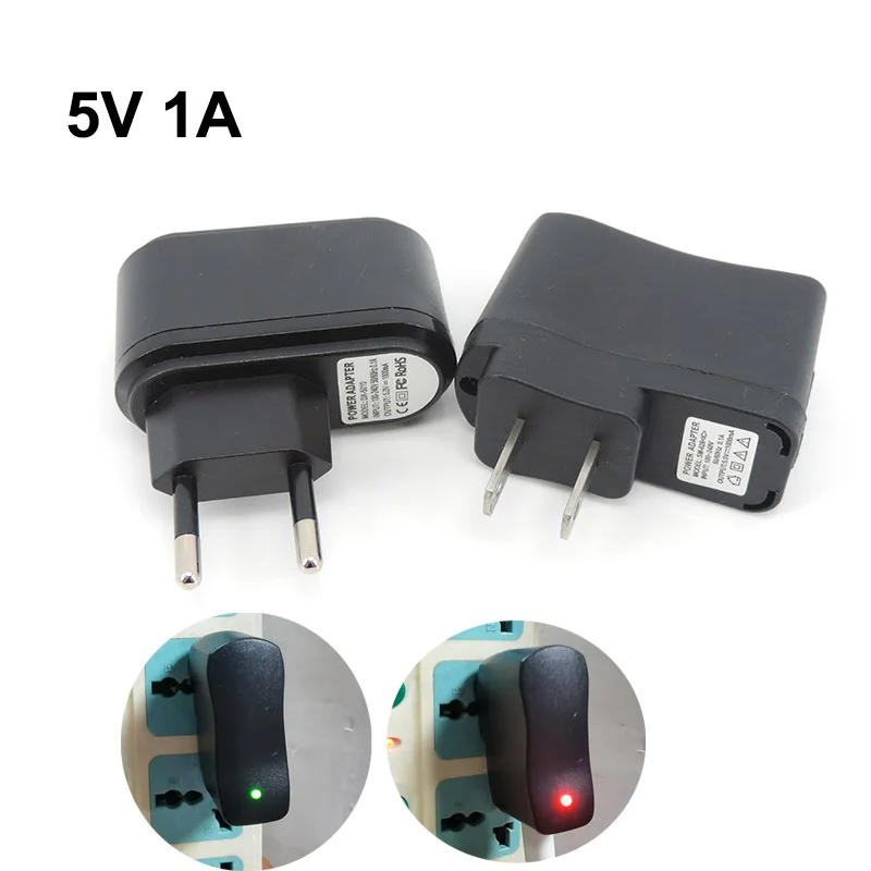 AC to DC 5V 1A 1000ma EU US plug USB port Charging Power  Supply plug Adapter for led strip Wall Charger 110V 220V light