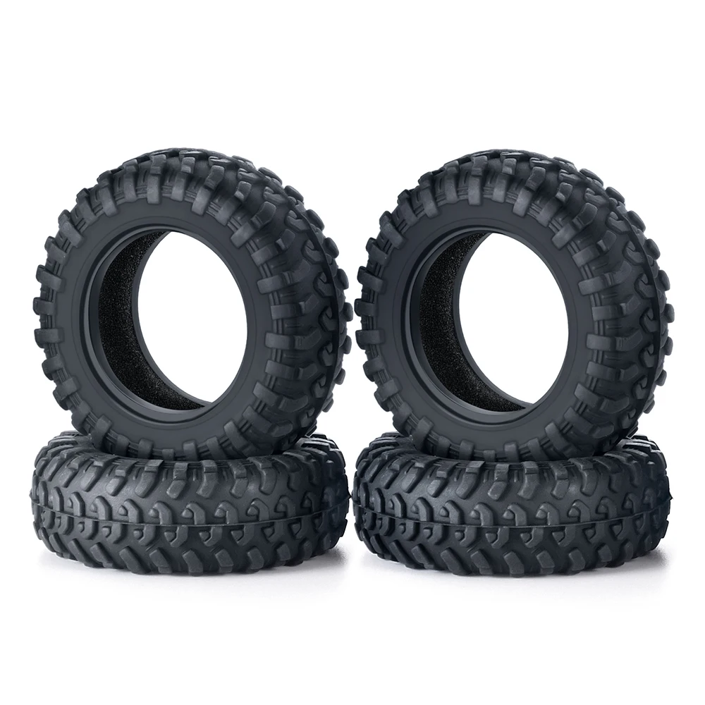 YEAHRUN 4Pcs/Set 38mm/42mm Beadlock Soft Rubber Tires Tyres for Kyosho Jimny 1/18 RC Crawler Car Truck Model Upgrade Parts