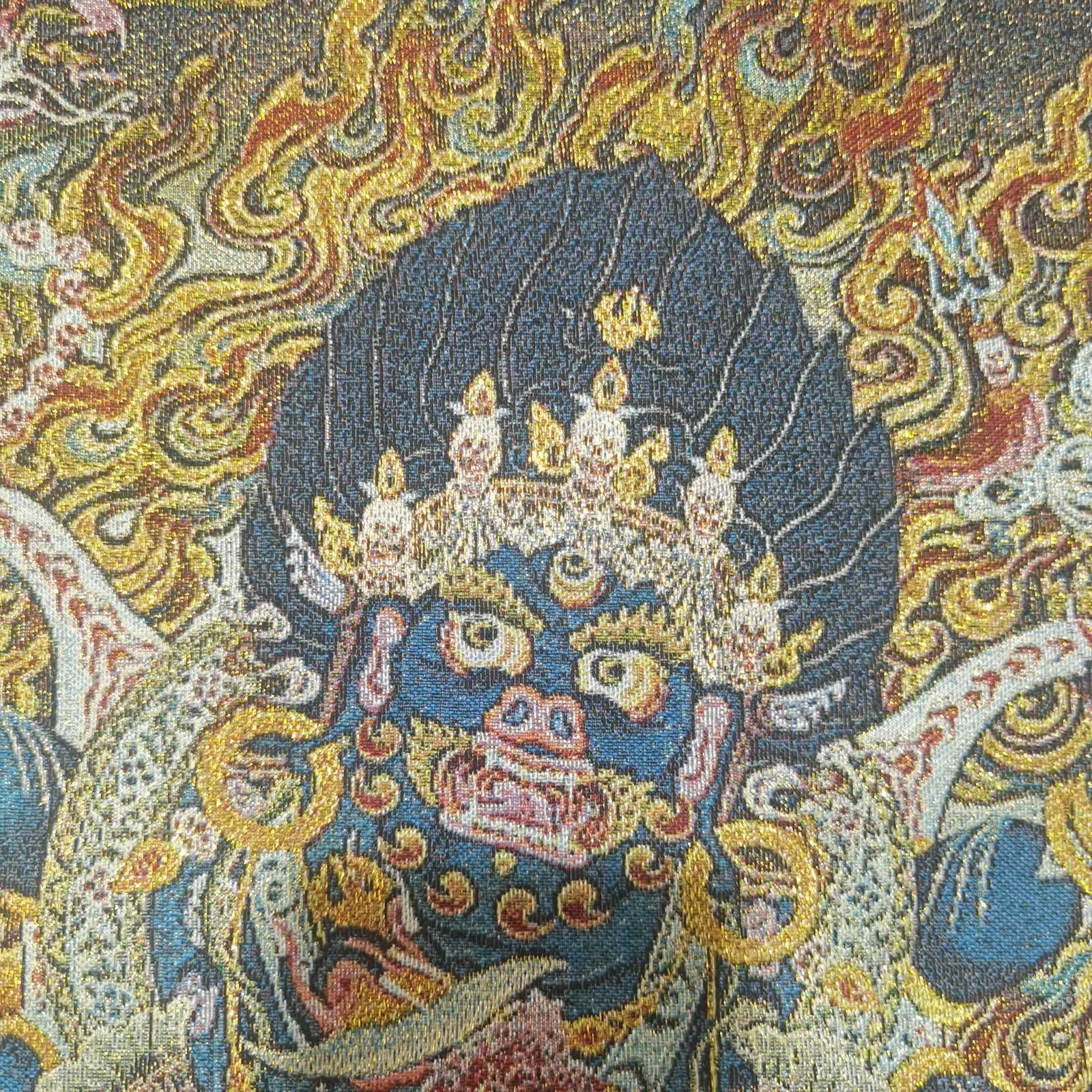Six-Armed Mahakala Tangka Embroidery 40x60cm Artwork