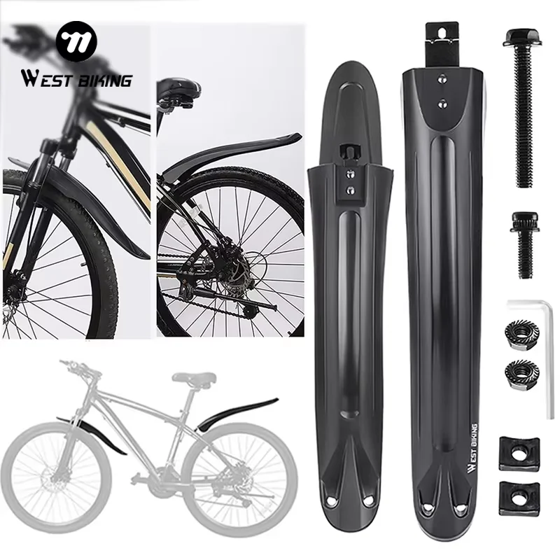 

WEST BIKING Mountain Bike Fender Set 20/22/24 Inch Bike Front Rear Mud Guards Widened High Toughness Mud Protector