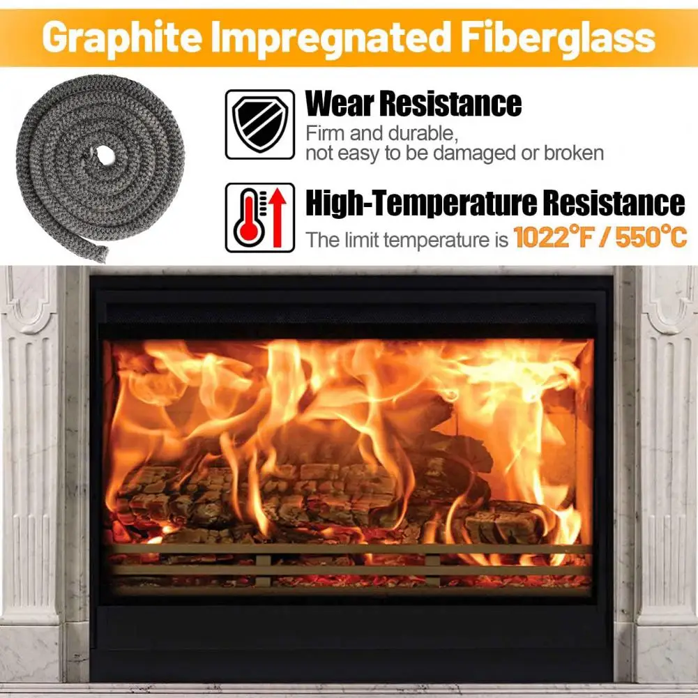 Elastic Sealing Rope for Wood Burning Stoves Wear-resistant Gaskets for Fireplaces Wood Stove Replacement Gasket Rope