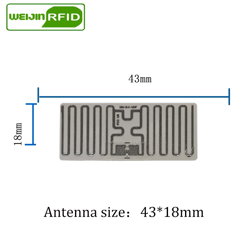 UHF RFID tag sticker NXP U8 43x18mm printable copper label EPC6C 860-960MHZ 5000pcs free shipping adhesive passive RFID label