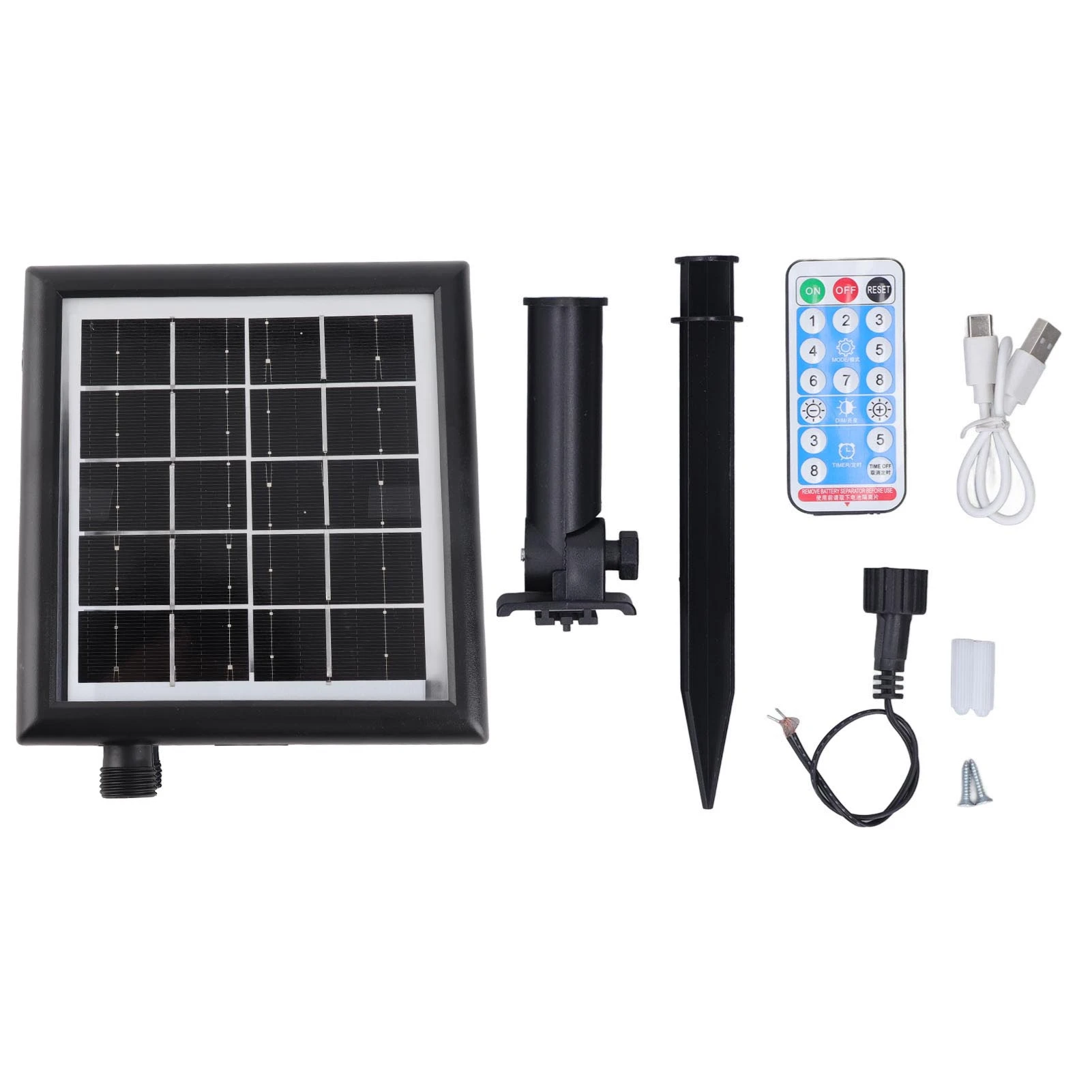 LED String Light Controller 4.5V Input 24V Output 8 Flashing Modes 5 Meter Remote Solar String Light Control Box for Porch
