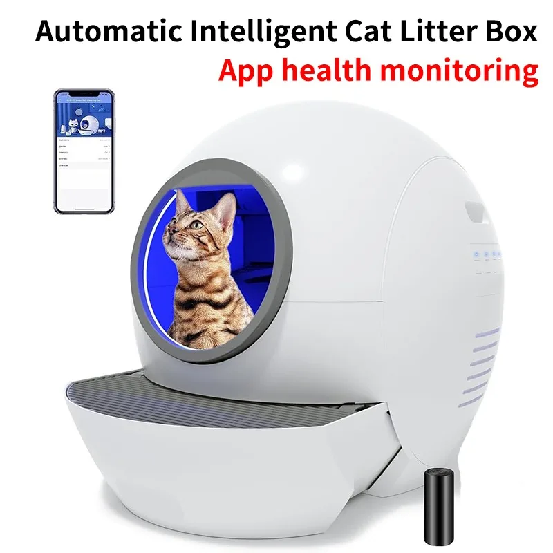 

Automatic Self Cleaning Cat Litter Box Extra Large with APP LED Indicator Smart Health Monitor Litter Box English Version