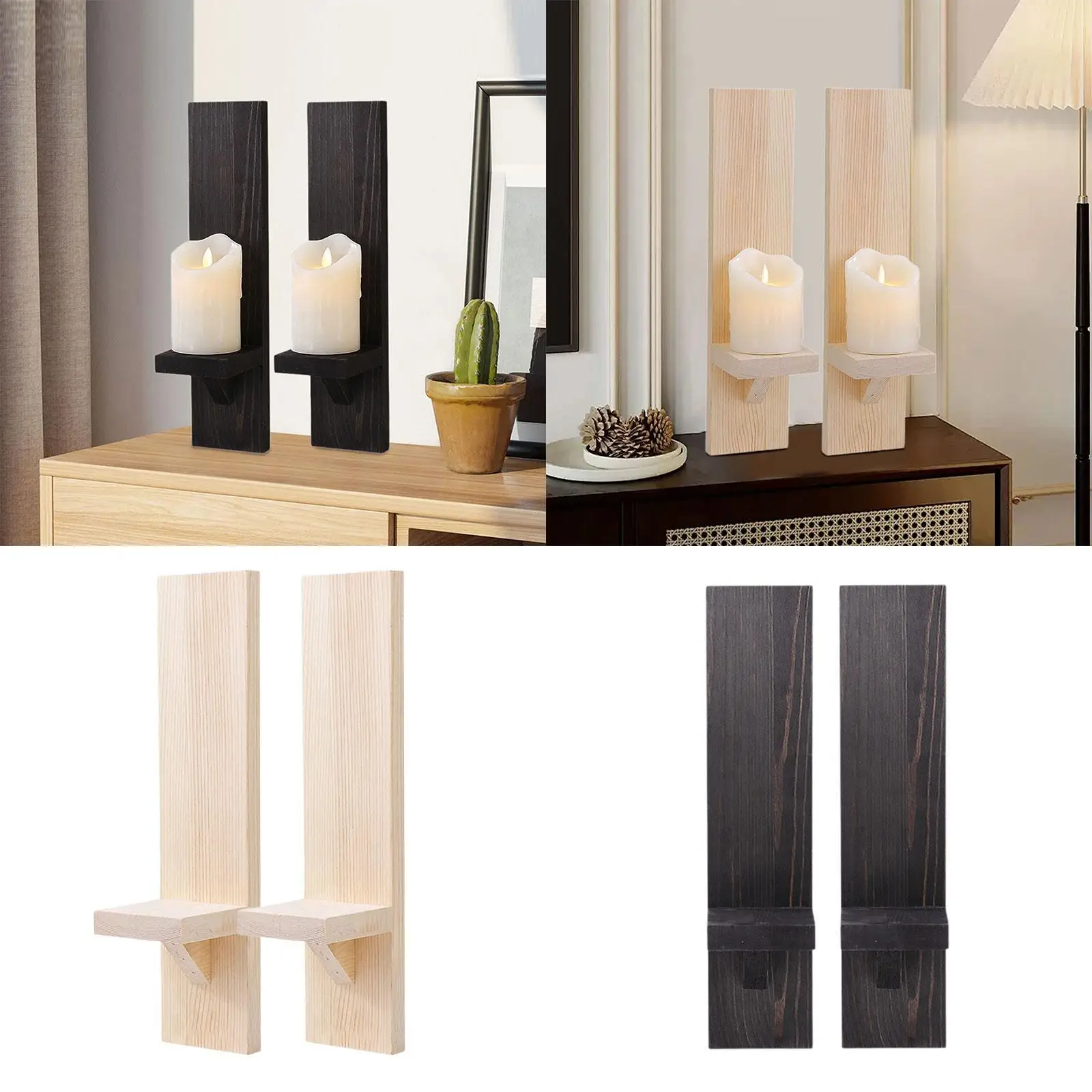

2 шт. настенный подсвечник, декоративные деревенские деревянные колонны, подставка для свечей, бра для прихожей, гостиной, декор фермерского дома