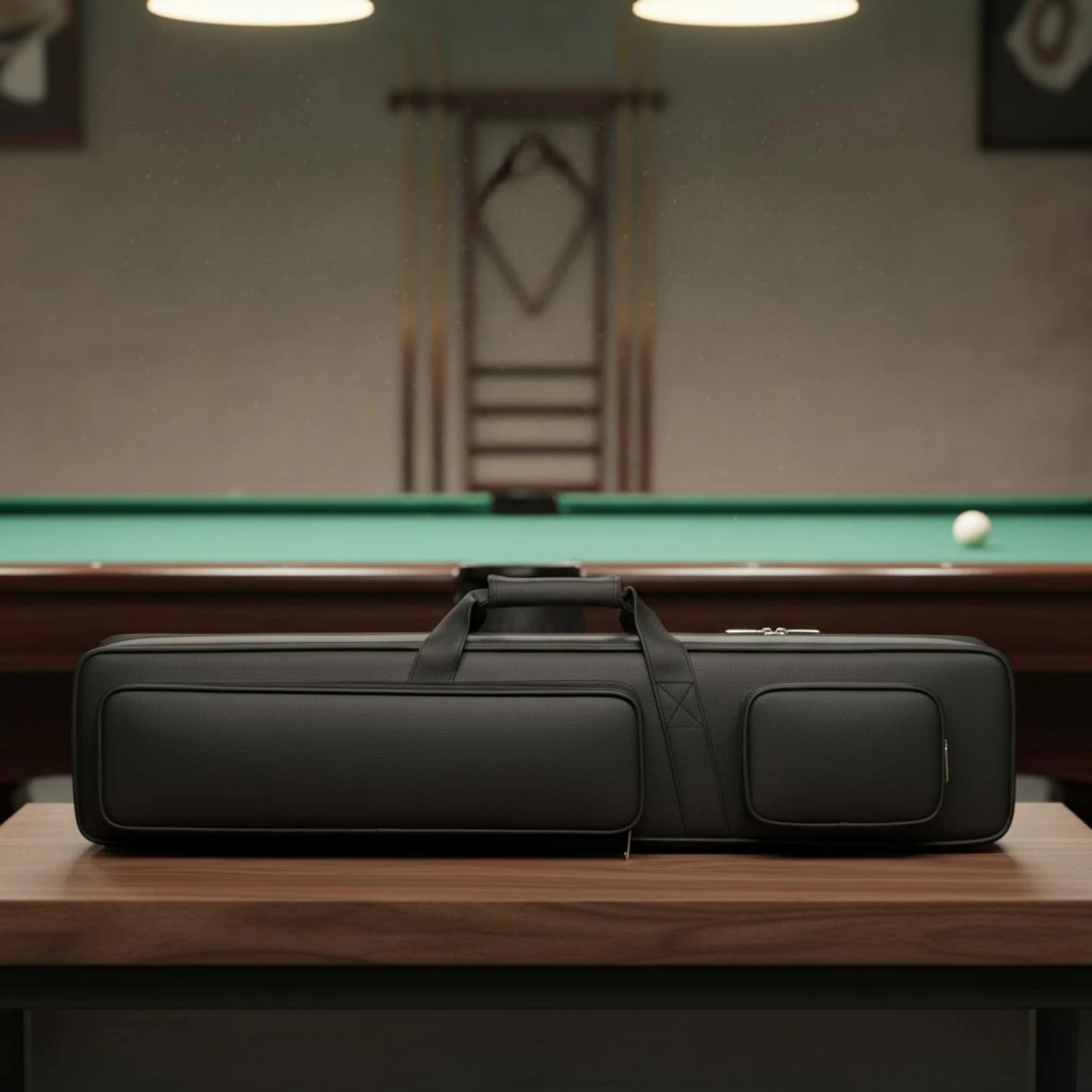 Pool Cue Bag Shielded Billiard Cue Case Billiard Stick Case Zippered Sports Storage Zipper Pocket for Tournament