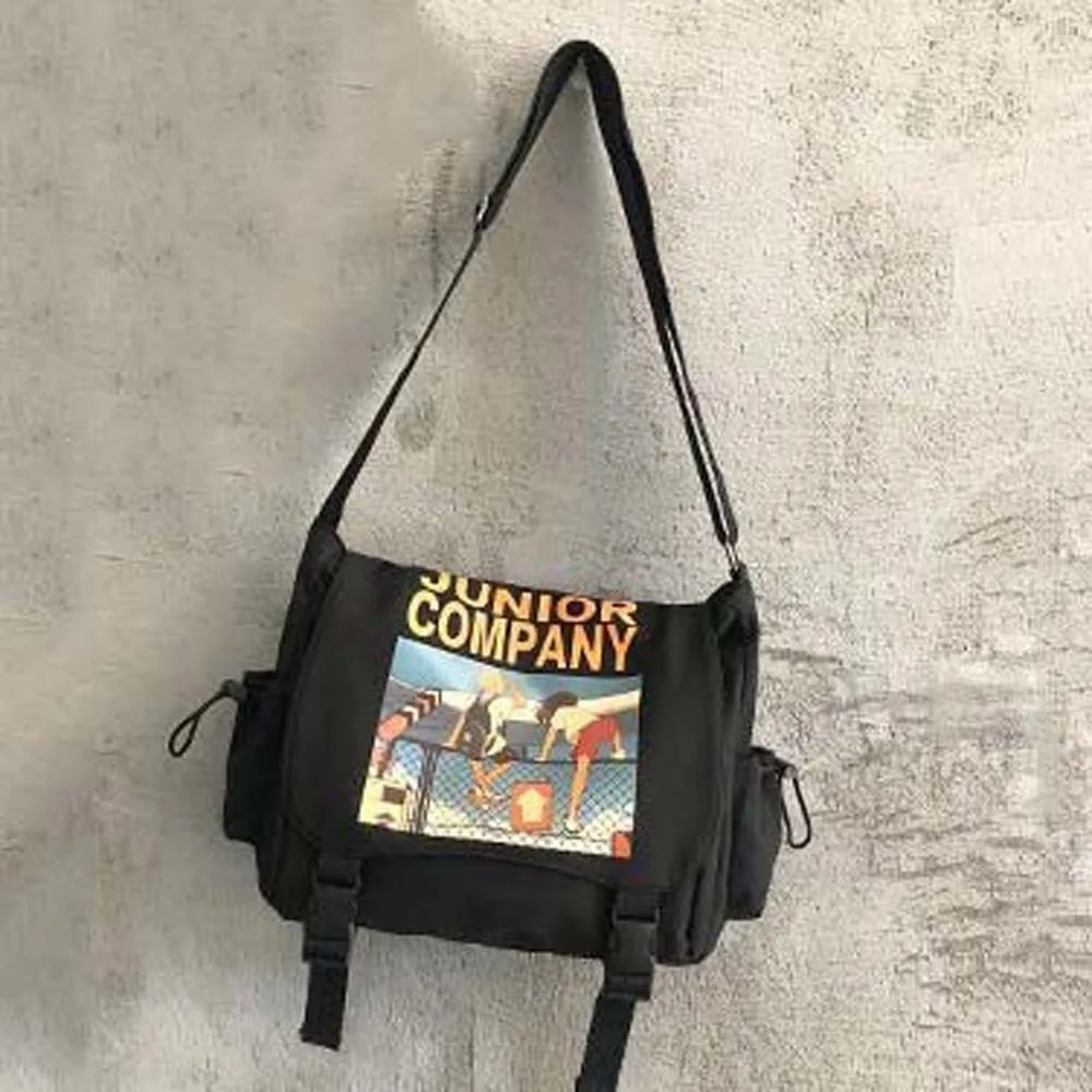 Moda náilon crossbody saco dos desenhos animados bolsas estudante saco de escola grande capacidade bolsa de moedas dos homens saco carteiro diariamente