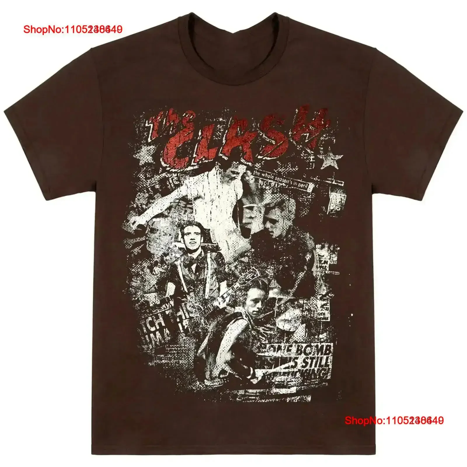 The Clash Tour For Fans S to 5XL Dark Chocolate T shirt CT40 vintage Washed designer clothes Soft homme Breathable  vintage