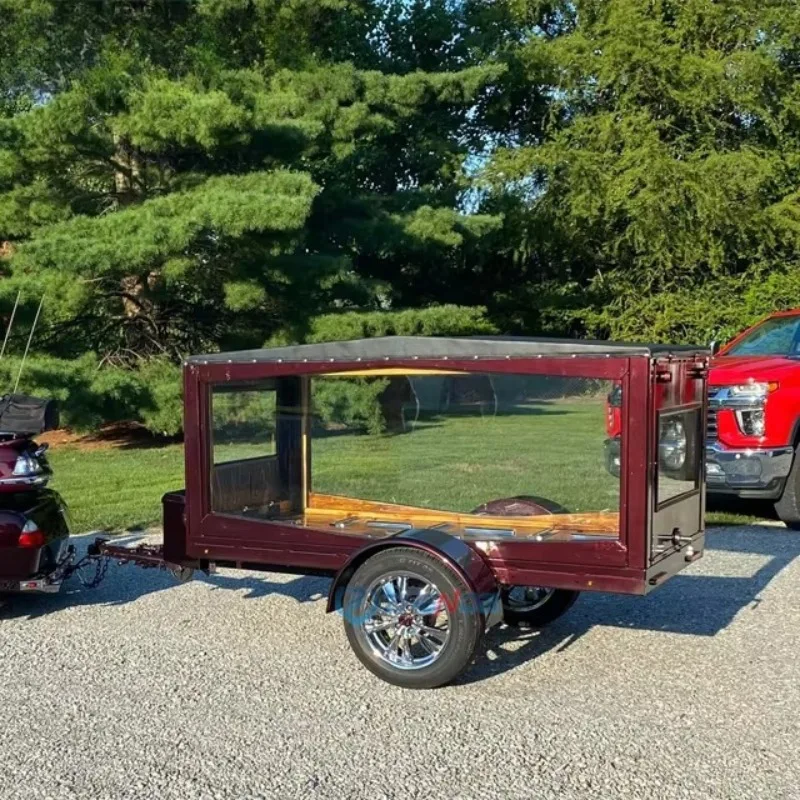 Customized Funeral Hearses Cars Trailer Special Transportation Towable Coffin Cart for Funeral Events
