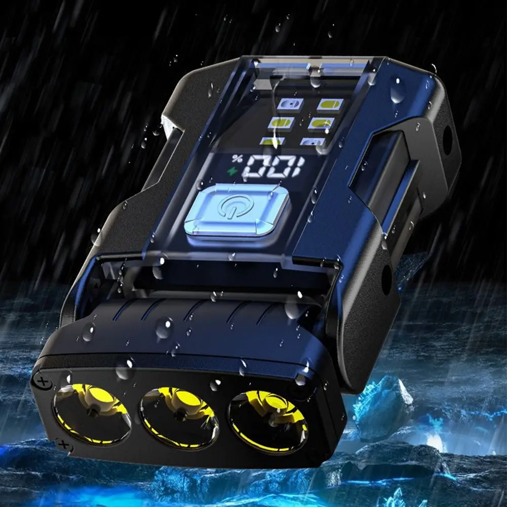 

Супер яркий вращающийся фонарик со светодиодным дисплеем 550LM, рабочий свет, водонепроницаемый хвостовой магнит, фонарик с зажимом для шляпы