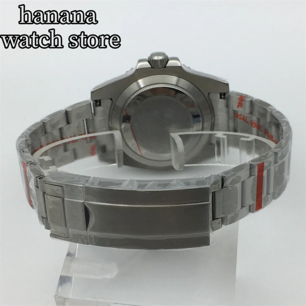 ساعة نسائية من السيراميك للرجال ، قرص أسود ، زجاج ياقوت مضيء ، 24 حجر كريم ، NH35 ، MIYOTA8215 ، PT5000 مصقول ، 40