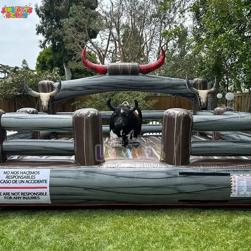 Customized Commercial Inflatable Rodeo Mechanical Bull PVC Bull Ride Bouncer Crazy Bull Machine Ride for Sale