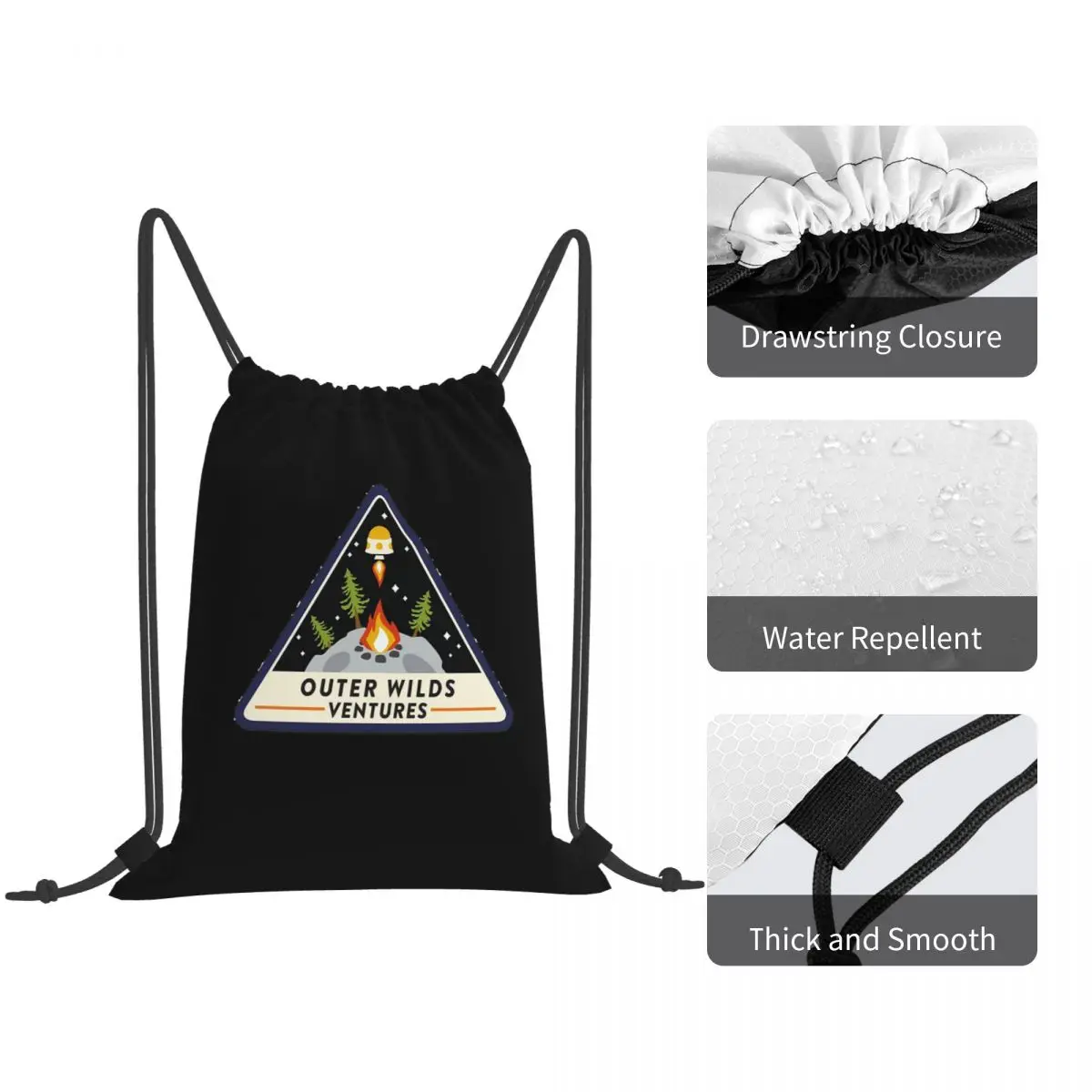Outer Wilds Ventures Patch Backpacks Multi-function Drawstring Bags Sports Bag Book Bags for Travel Students