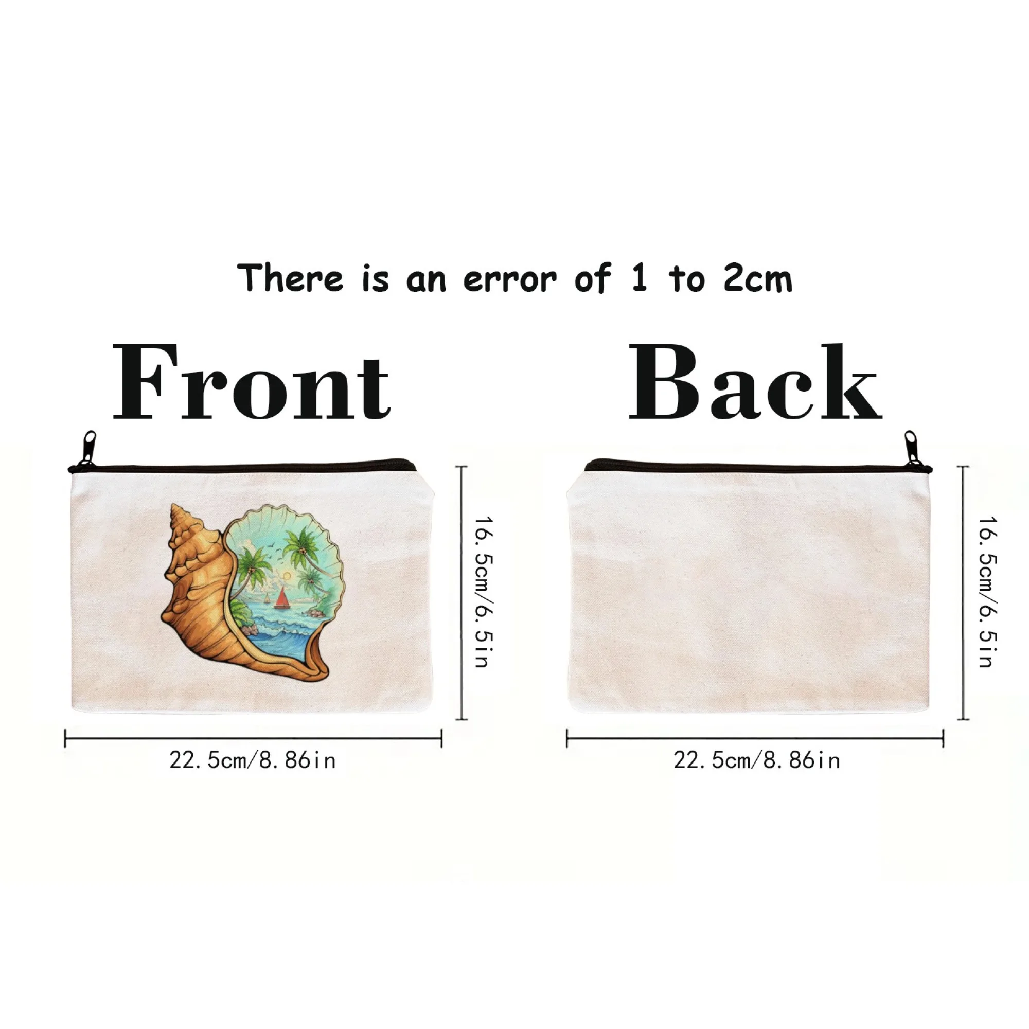 حقيبة مستحضرات التجميل ذات المشهد الاستوائي - منظم أدوات الزينة لعشاق الشاطئ، حقيبة مكياج عصرية محمولة بسحاب