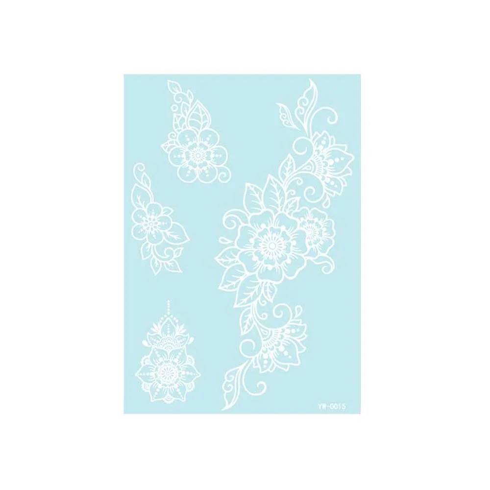 Leg Arm Luminous Henna Tattoo Sticker Wedding Tool White Lace Temporary Tattoo Long Lasting Noctilucent