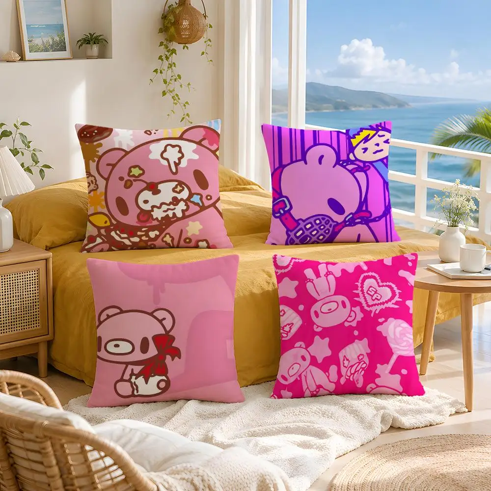 Ip Gloomy Bear Cushion Cover Throw Pillow Short Plush Fresh Natural Cushion for Living Room Sofa Ornament Present Gift