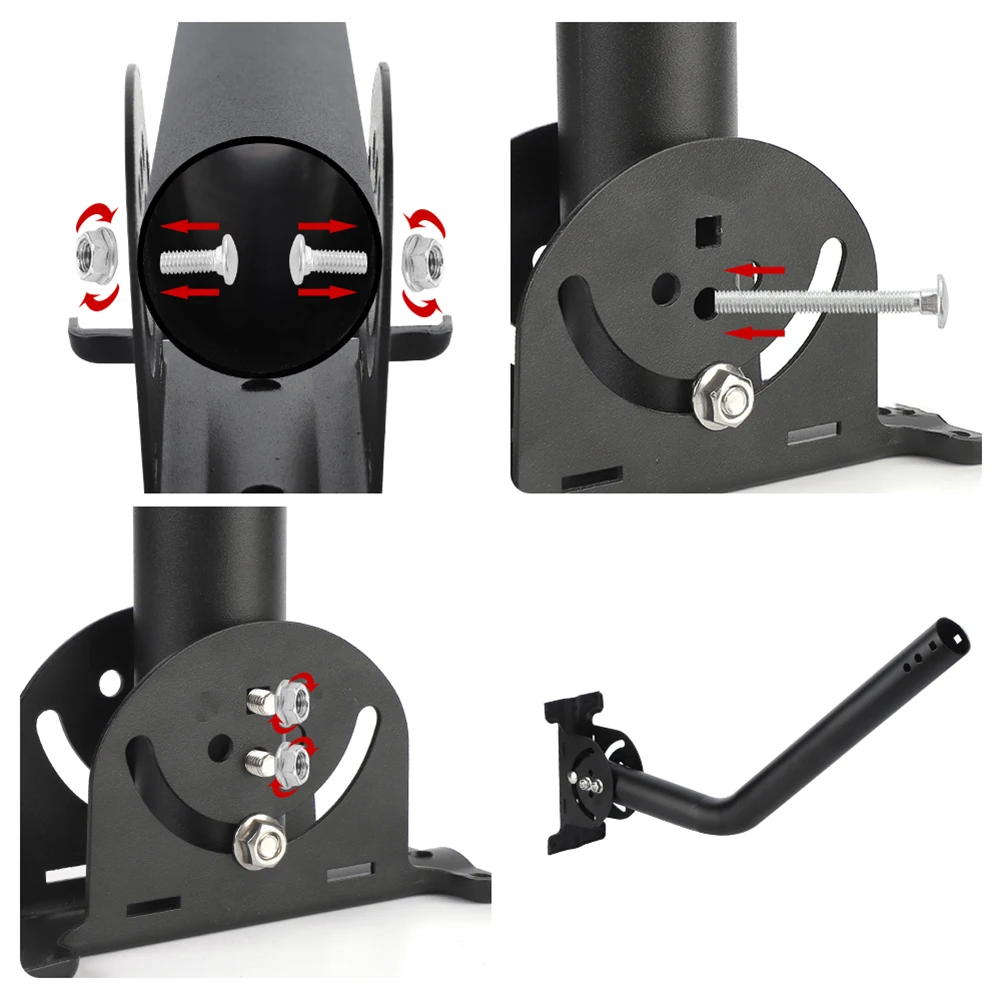 Metal Bracket Kit Adjustable Pole Mount Outdoor Use 360-Degree Rotation Expansion Screws Hassle-Free Installation