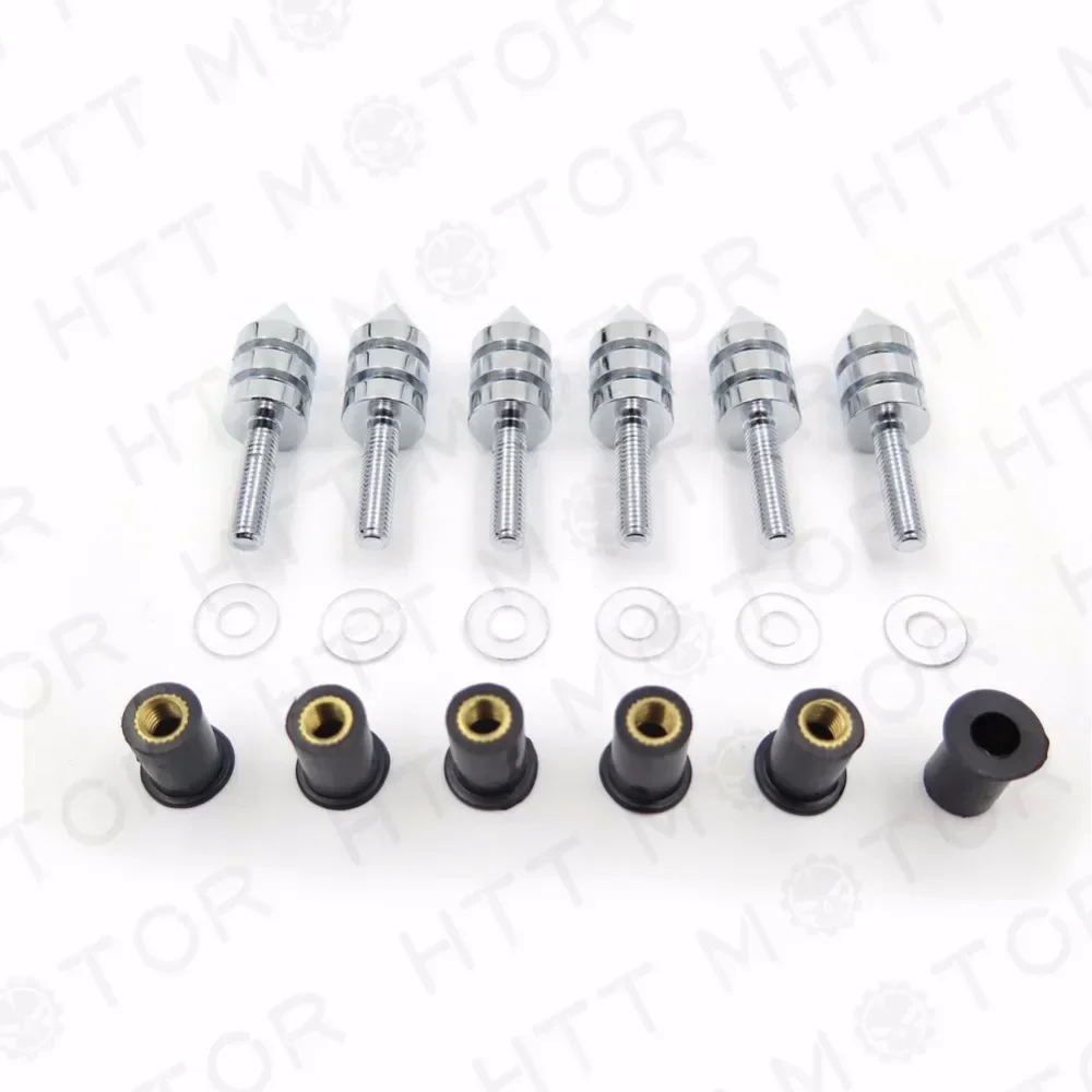 

Chrome Motorcycle Windscreen Spike Bolt Kit Well Nuts/ Bolts/ Washers/Screws for Ducati/Honda/Kawasaki/Suzuki/Yamaha/Triumph