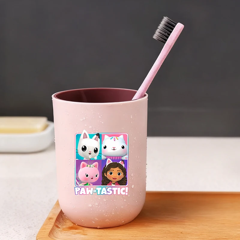 

Детские стаканы для воды Gabby Dollhouse с мультяшными персонажами, стакан для зубной щетки, аниме-стакан для ванной, стакан для полоскания рта для мальчиков и девочек, подарок на день рождения