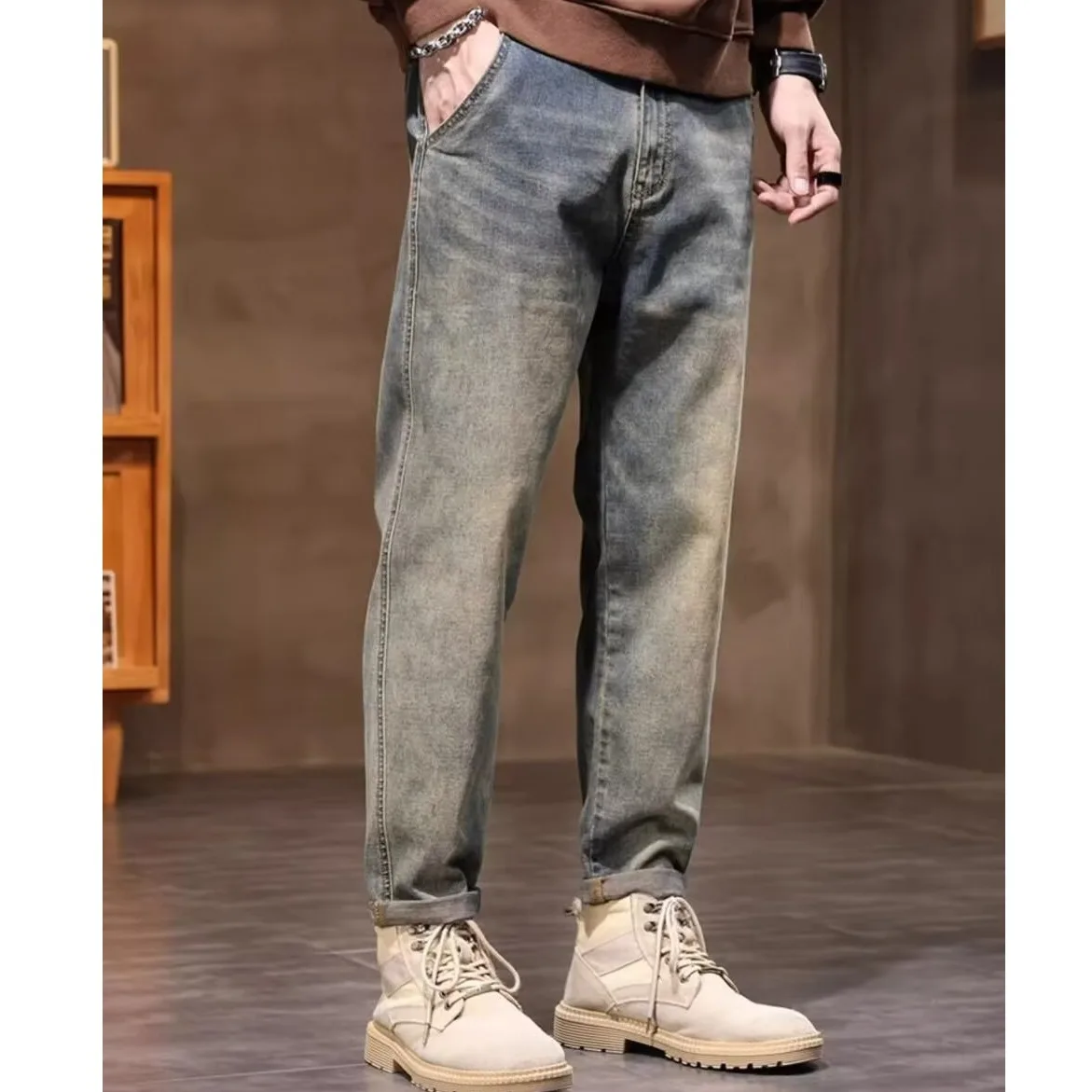 

Jeans men's 2025 new summer thin style trendy brand straight tube loose men's pants casual sports pants