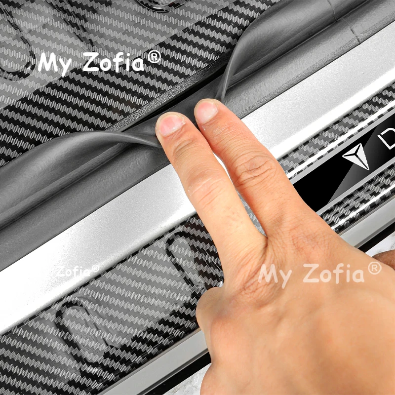 For Deepal S09 2025 2026 Car Styling Trunk ABS Carbon fiber Threshold Strip Tailgate Anti Kick Protector Plate Cover Accessories