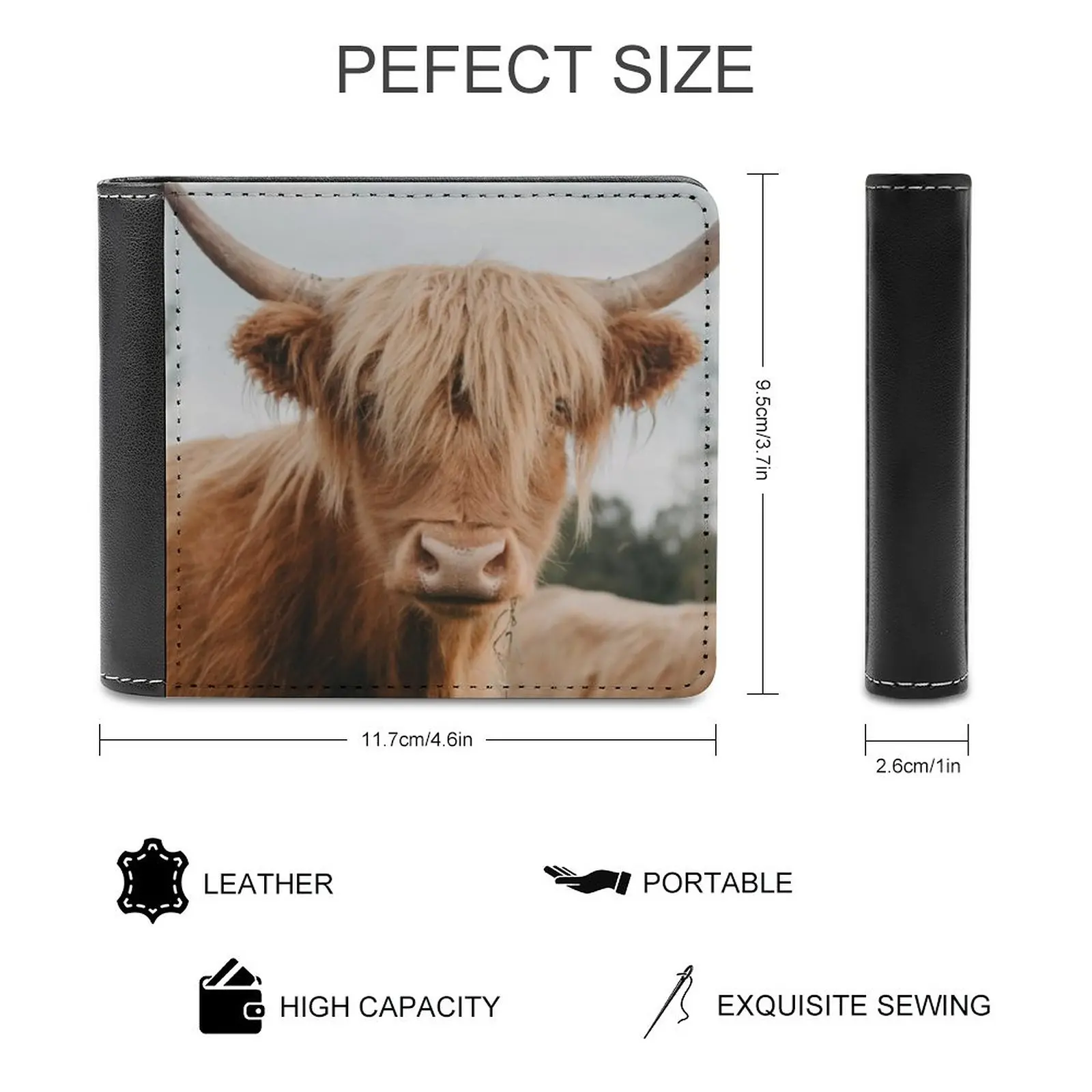 Curious Highland Cow Business Men Wallets Small Money Purses New Design Dollar Price Top Wallet Cow Highland Highland Cow