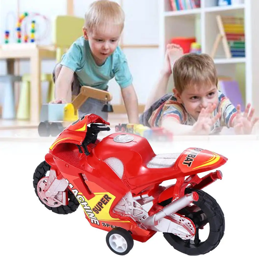 Plastica educativa per bambini per ragazzi Mini modello di moto per auto a quattro ruote tirare indietro