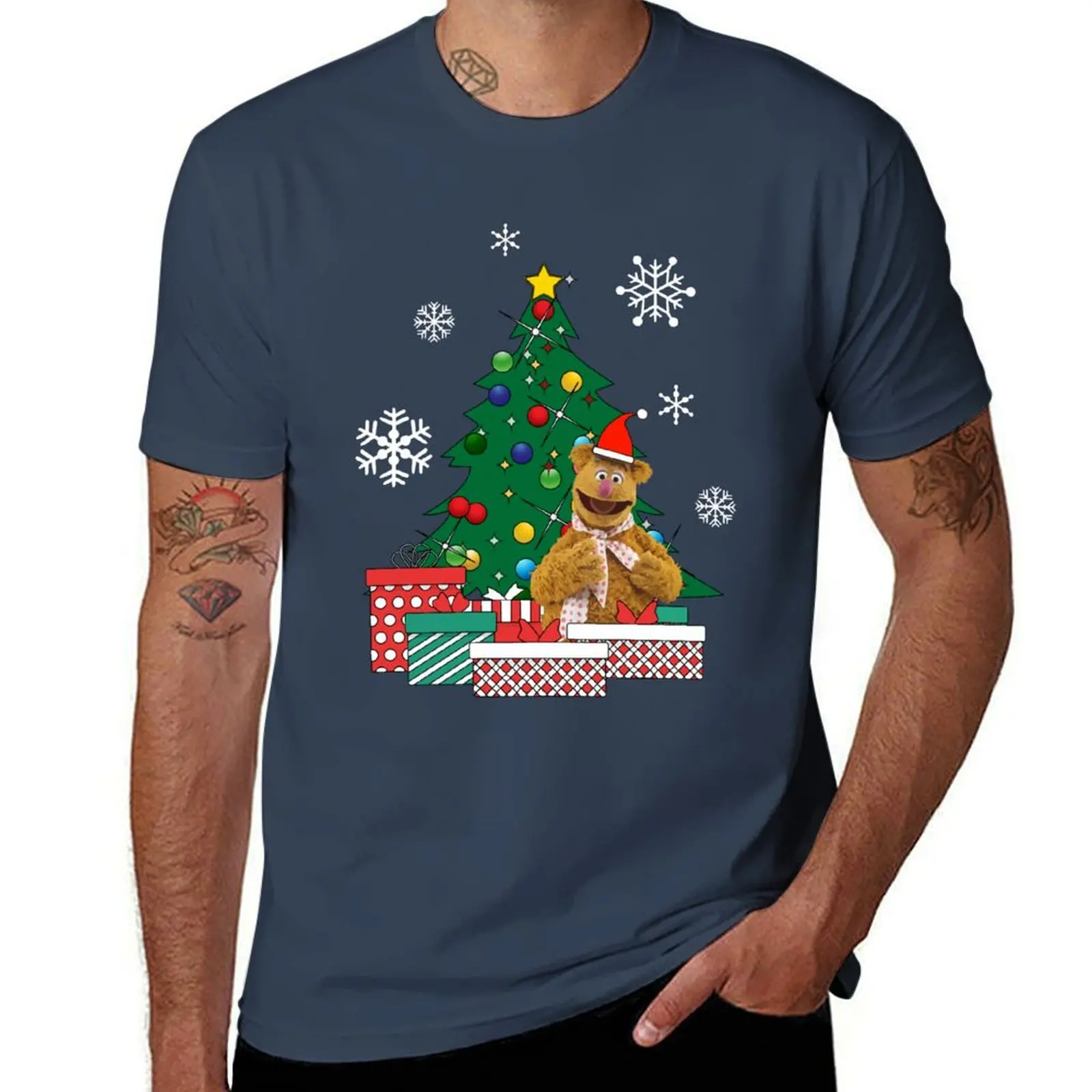 Fozzie Bear Around The Christmas Tree Muppets T-Shirt vintage clothes new gifts and t-shirts Aesthetic clothing mens clothing