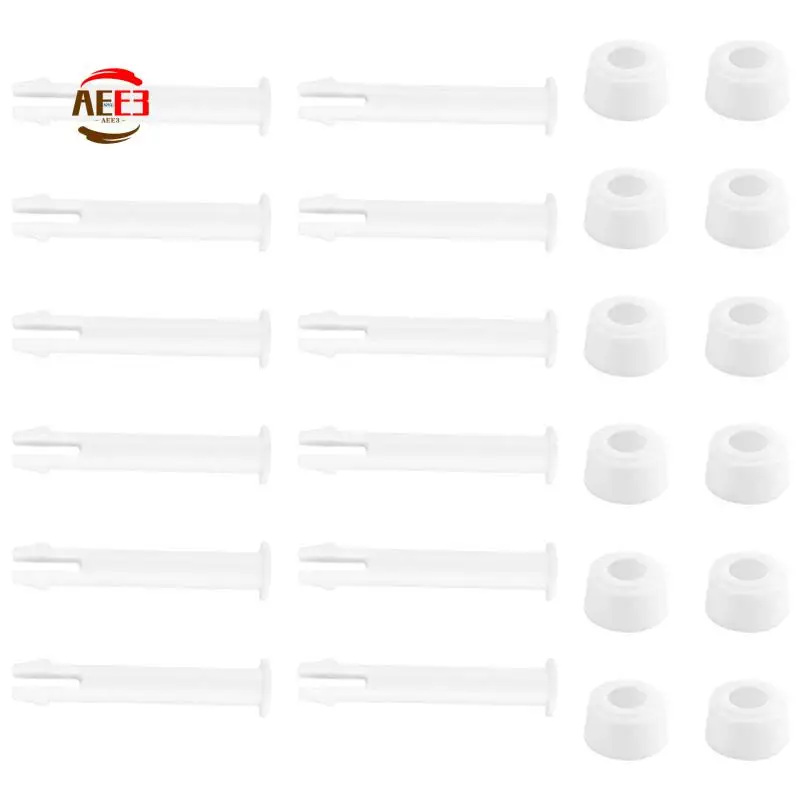 AEE3-12 Pcs Plastic Pool Joint Pins & 12 Pcs Rubber Seals For Intex Above Ground Round Frame Pool Parts 28270-28273(2.36In)