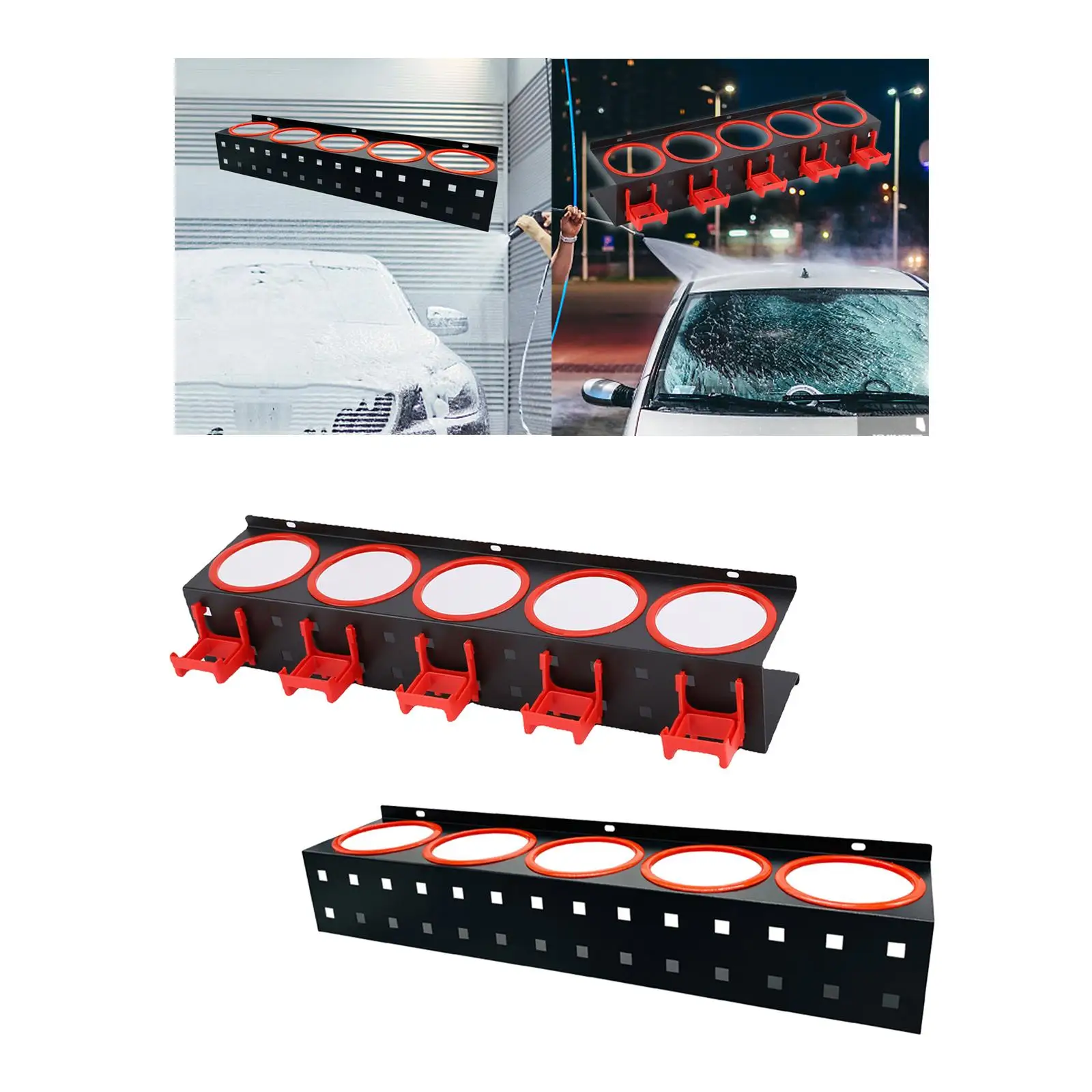 

5 Holes Spray Bottle Rack Holder Auto Beauty Shop Display Hanger Metal