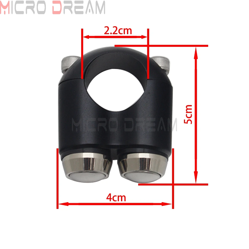 Dubbele Momentary Knoppen Motorfiets 7/8 "& 1" Stuur Schakelaar Motor Claxon Elektrische Start Kill Lamp licht AAN UIT