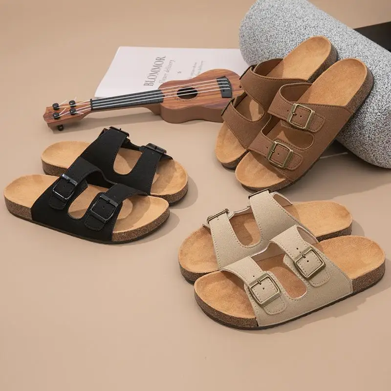 

Summer New Women's Flat Sandals Casual Wear Comfortable Anti-slip Slippers Versatile Stylish Square Buckle Design Outdoor Ready