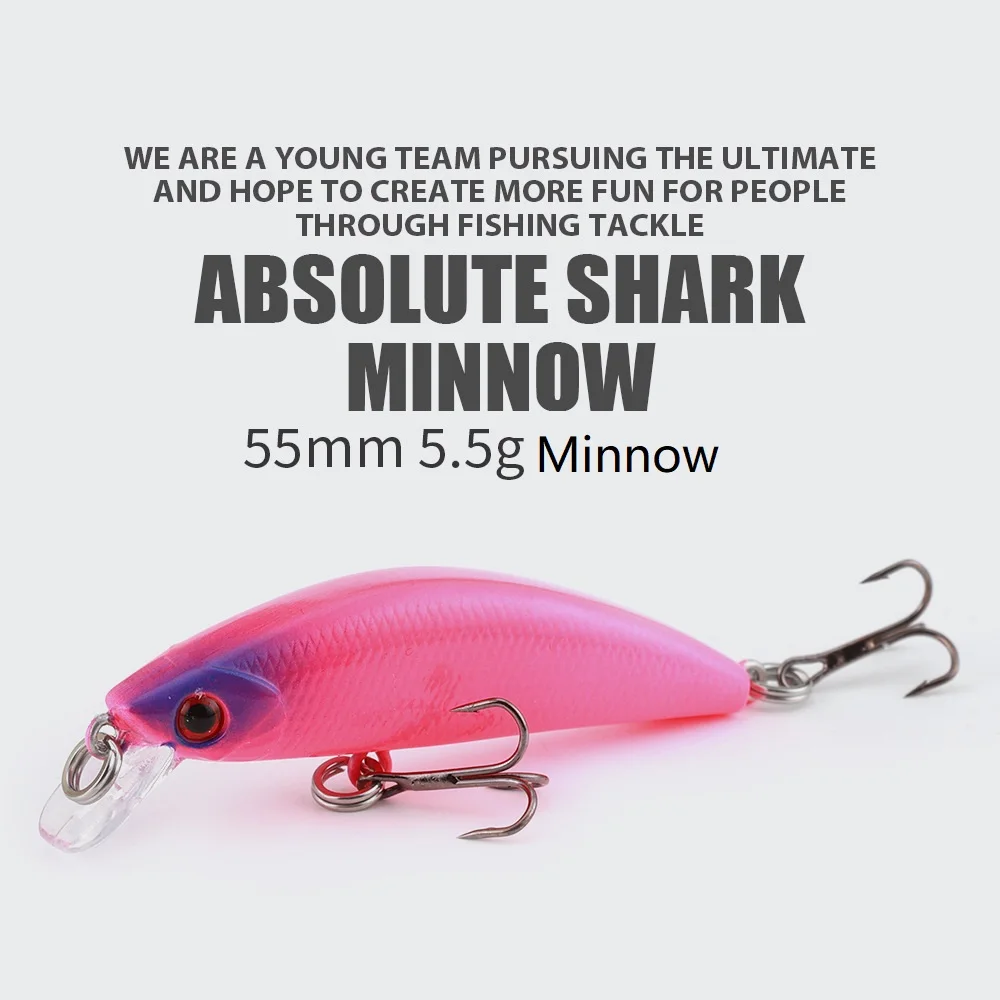 1pcs Minnow Fishing Lure 55mm/5.5g Sinking Wobbler Jig Hard Bait 3D Eyes With Treble Hook bass Pesca SwimBait Fishing Tackle