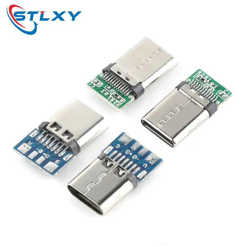 10pcs USB 3.1 Type-C Connector 24 Pins Male / Female Socket Receptacle Adapter to Solder Wire & Cable 24 Pins Support PCB Board