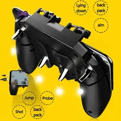 1PC Black Sensitive Without Delay Metal Trigger Joystick Control Pubg For PUBG Controller AK66 Six Finger Gamepad Triggers Pubg