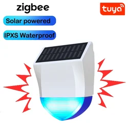 Tuya Smart Zigbee/Wifi Sirena Allarme Impermeabile Esterno Con Alimentazione Solare E USB Telecomando Opzionale 95dB