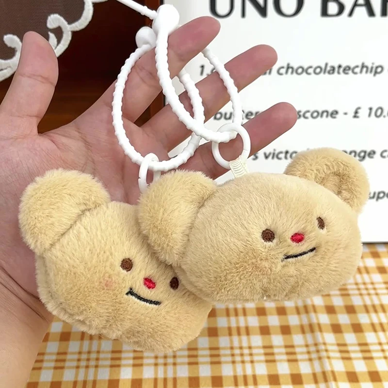 

Cartoon Cute Little Bear Keychain Kawaii Butter Bear Plush Pendent Doll Toy Kid Gifts DIY Accessories