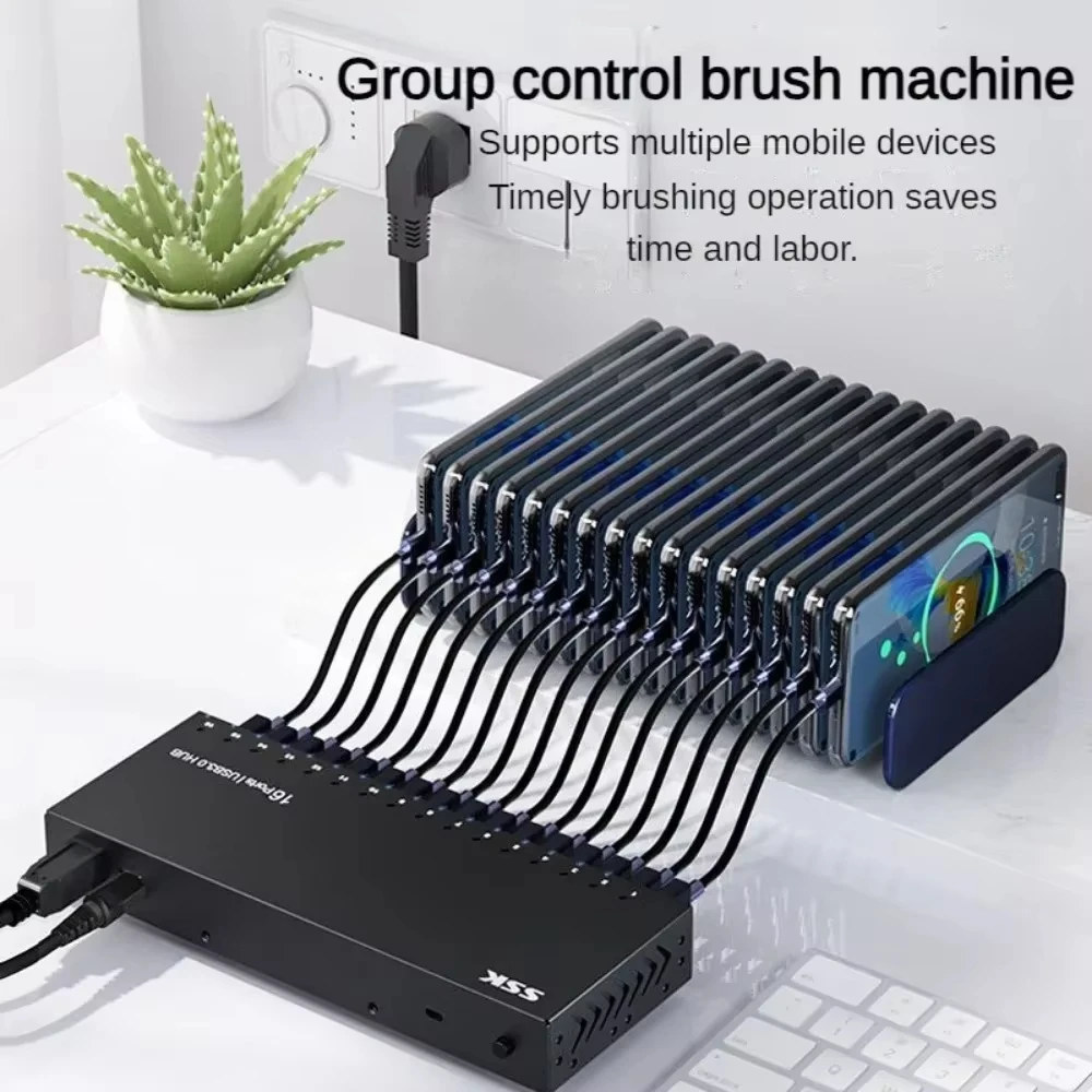 SSK Usb Hub 7/10/16 Port Usb Adapter Aluminium Usb Splitter Usb 3.0 Hub Support BC1.2 Charging for Macbook Pro PC Accessories