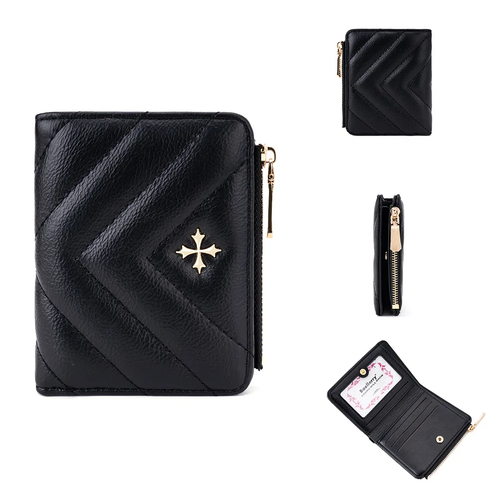 Women Short Wallet Fashion PU Leather Coin Purse Ladies Girls Card Holder Wallets for Women Small Clutch Off-white Female Purse