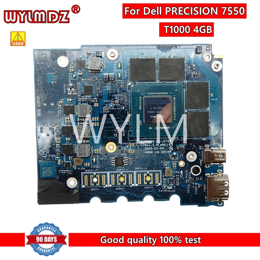 T1000 4GB N19P-Q1-A1 FDX50 LS-J172P Video Graphic Card For Dell PRECISION 7550 Series Video Card CN  0FRH7R