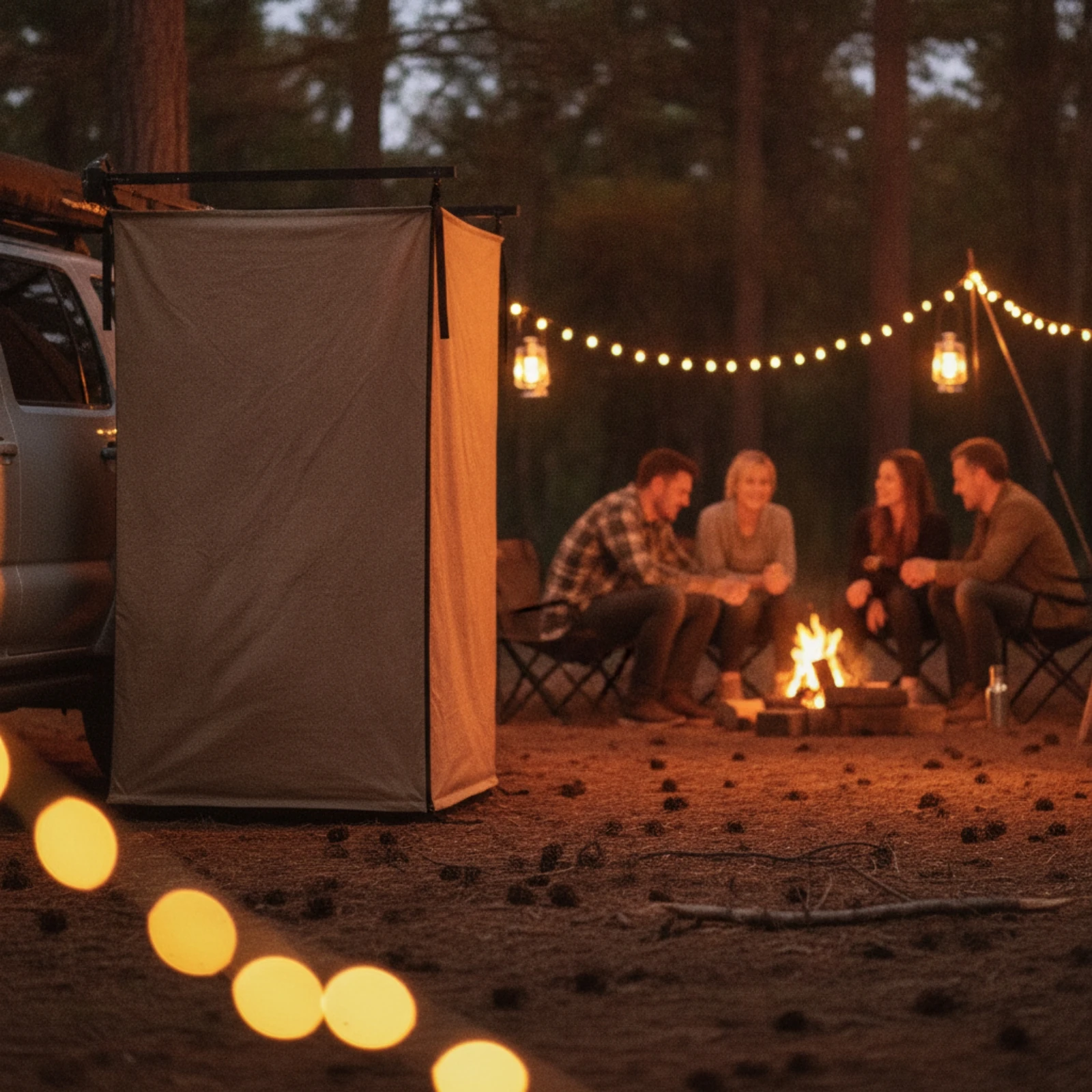 Vehicle-Mounted Changing Tent Folding Car Changing Tent Shelter Foldable Compact for Campers, Camping, Overlanding