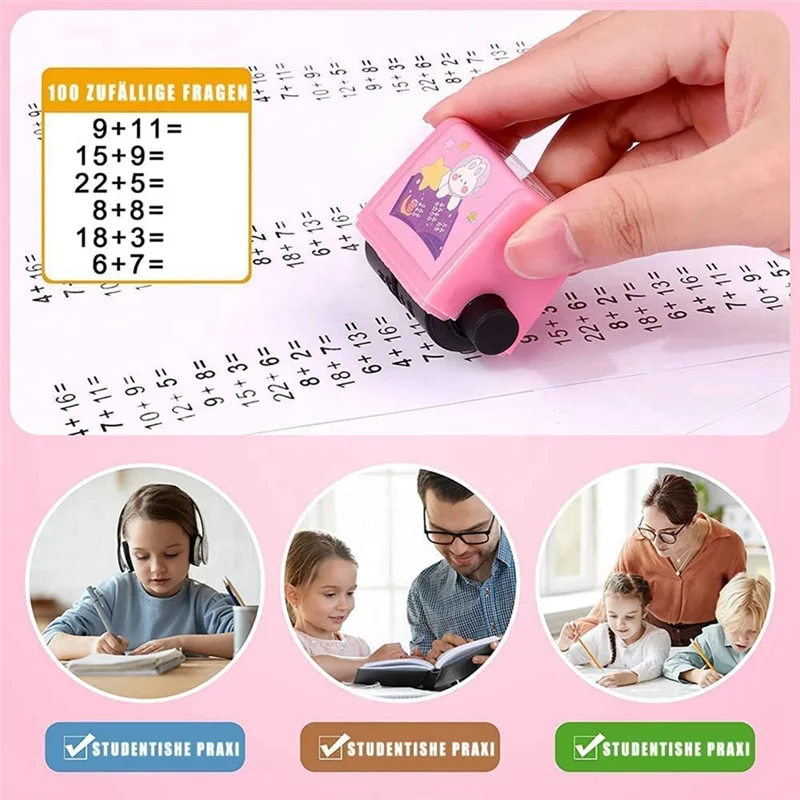 Math Roller Stamp - 4PCS Roller Digital Teaching Stamp(Addition, Subtraction, Multiplication and Division) ST