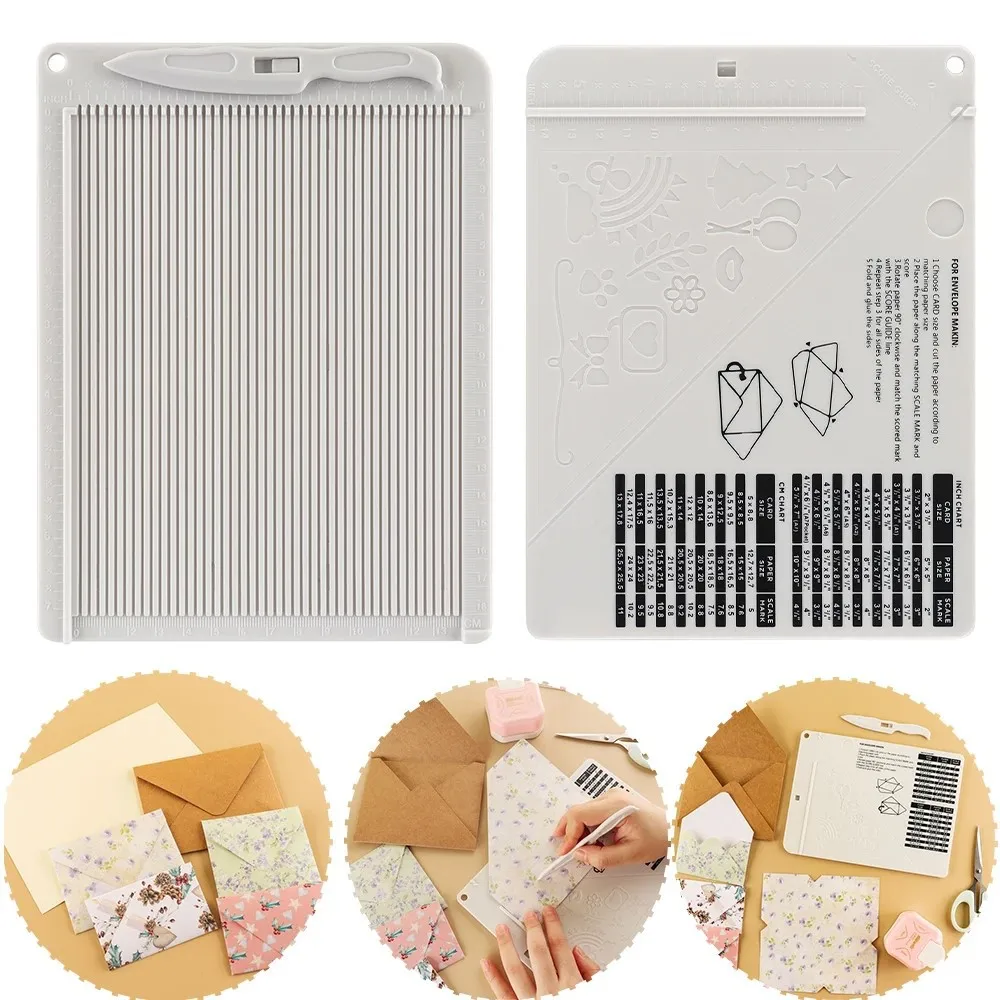 Multi-Purpose Scoring Board with Measuring Grid - Paper Card Envelope Maker, Scrapbooking & DIY Craft Supplies Tool