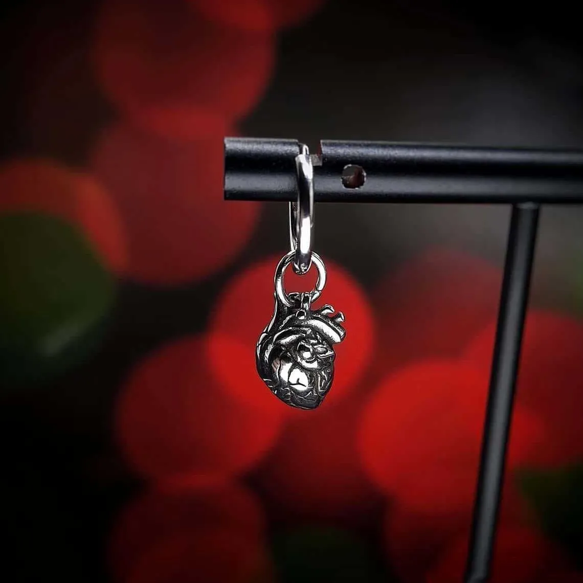 Vintage Heart Earring,Gothic Jewelry,3D Organs,Weird,Witchcraft Accessories,Pagan,Mysticism,Heart Charm,Ear Hook For Women Girls view 4