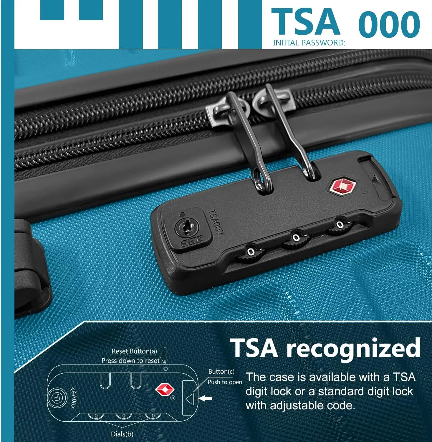 LARVENDER-Ensemble de Bagages Extensibles à Coque Rigide, Valise avec Roues Rotatives, 5 Pièces