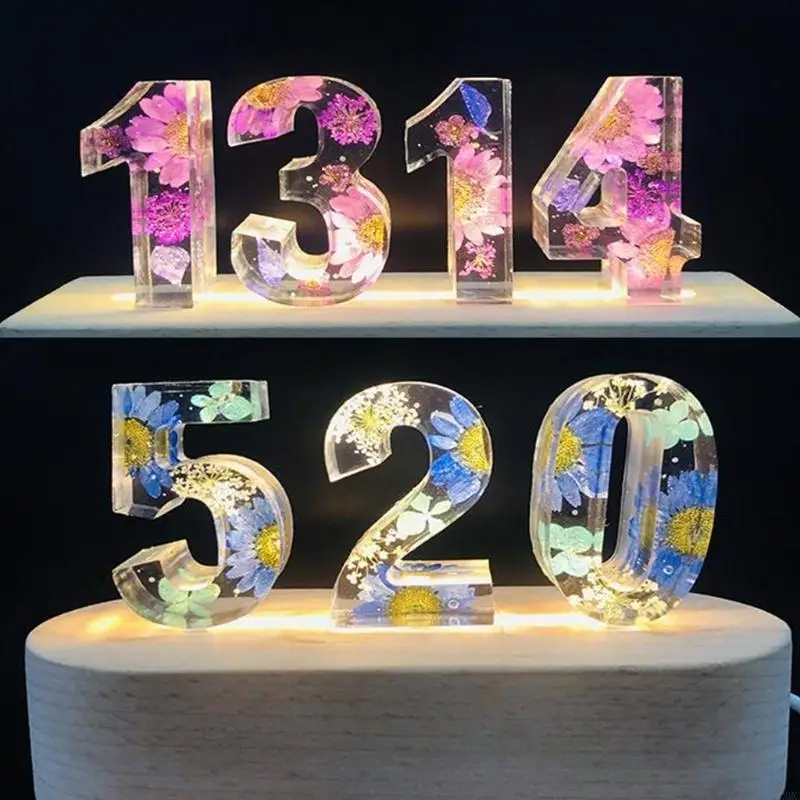 

R3MC Silicone Mould DIY Polymer Clay Crafts UV Epoxy Mold Handmade Digital Number Jewelry Pendant Keychain Resin Casting Mold