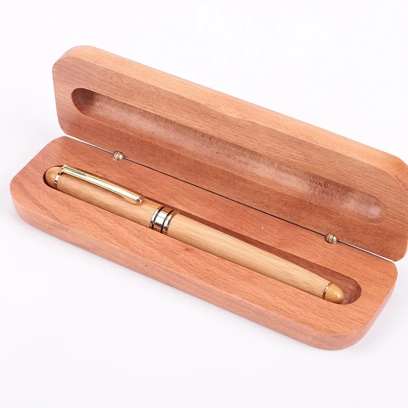 1 pcs Creative bamboo and wood fountain pen signature wood gift box set writing smooth not scraping paper ink pen office product