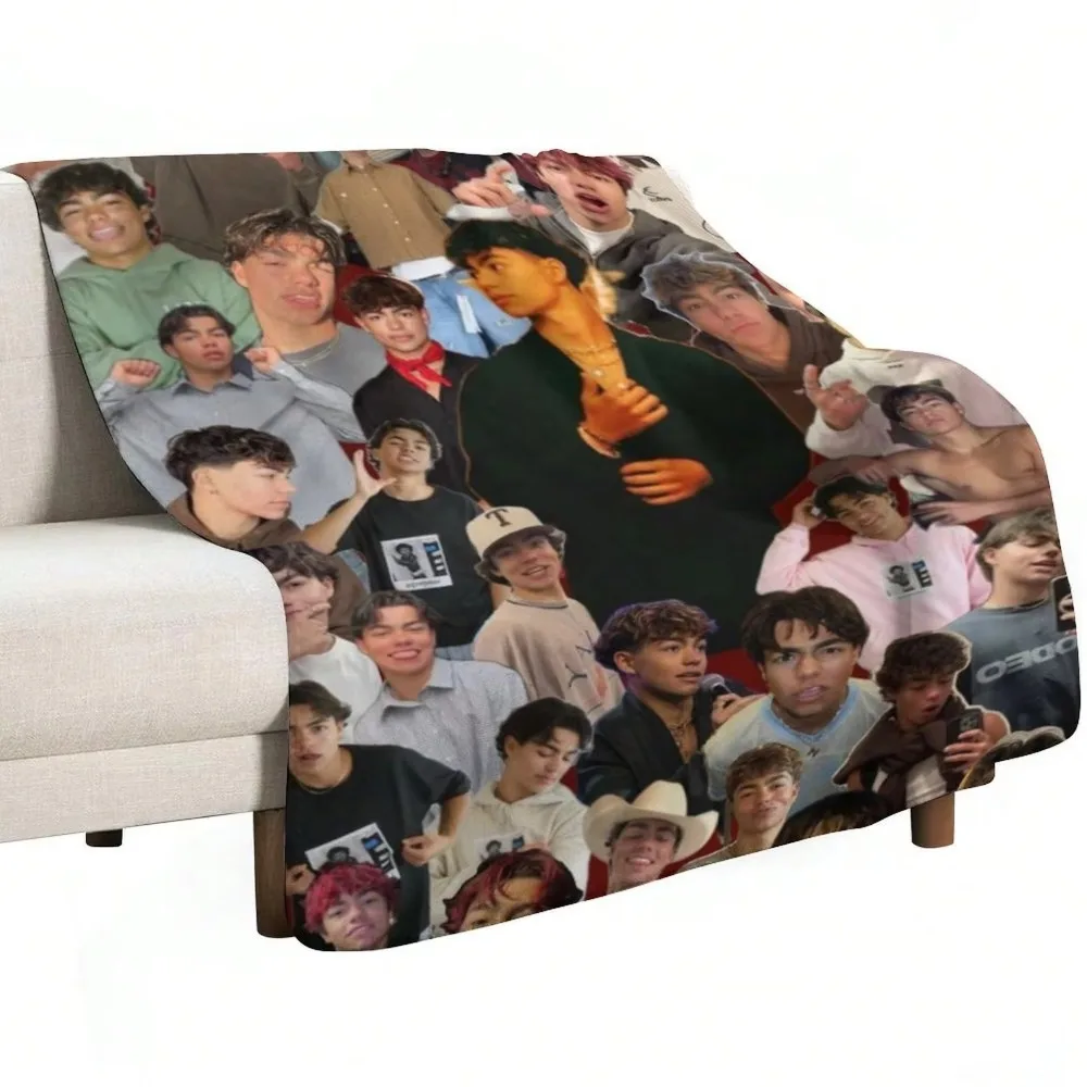Malachi Barton Anime-Themed Flannel Blanket - Soft All-Season Throw With Vibrant Print, Mixed Colors For Home, Office